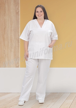 Костюм медицинский унисекс бязь ГОСТ арт. ПВ-02-21-БЗ (size +)